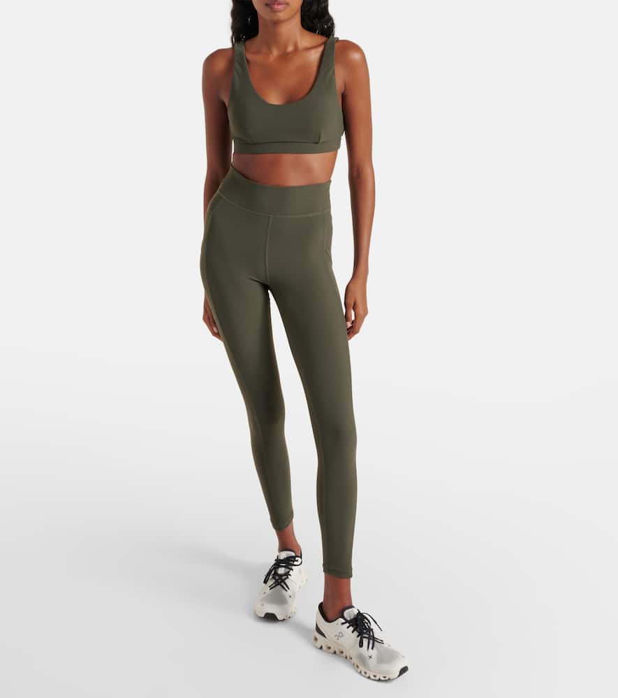 The Upside Peached Daisy logo sports bra