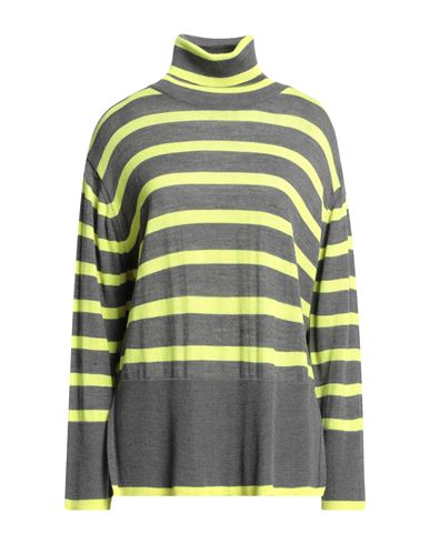 B. yu Woman Turtleneck Charcoal Size S Merino Wool, Acrylic