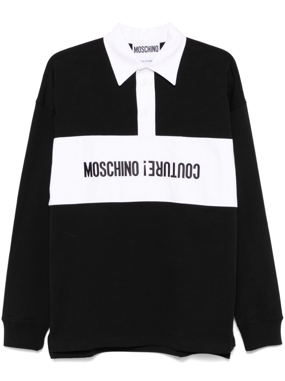 Logo-embroidered polo shirt - Black