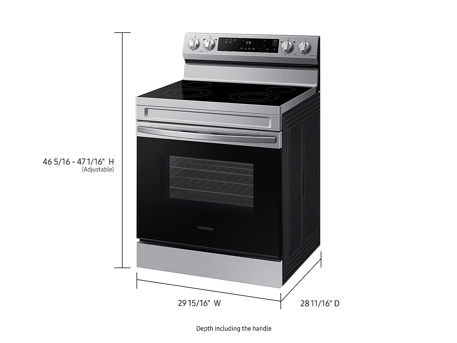 6.3 cu. ft. Smart Freestanding Electric Range with Steam Clean in Stainless Steel(NE63A6111SS/AA)
