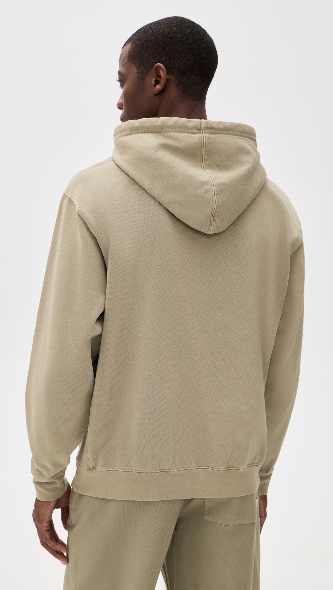 Hooded Fleece Sweatshirt Vintage Khaki