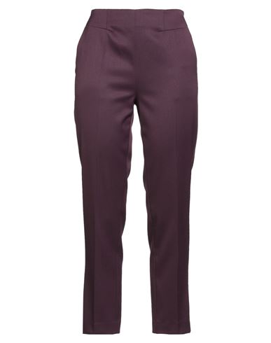 Woman Pants Dark purple Size 4 Polyester, Virgin Wool, Elastane