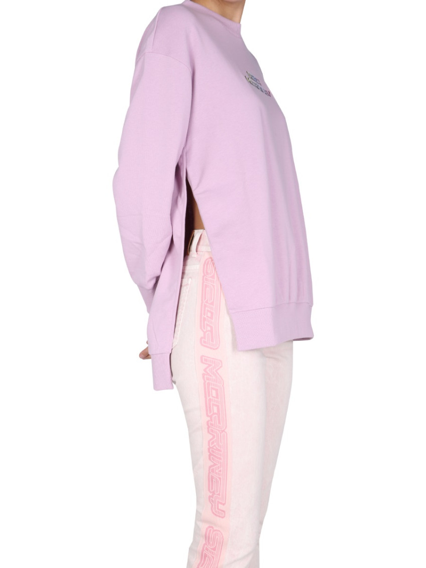 Logo-print side slit sweatshirt