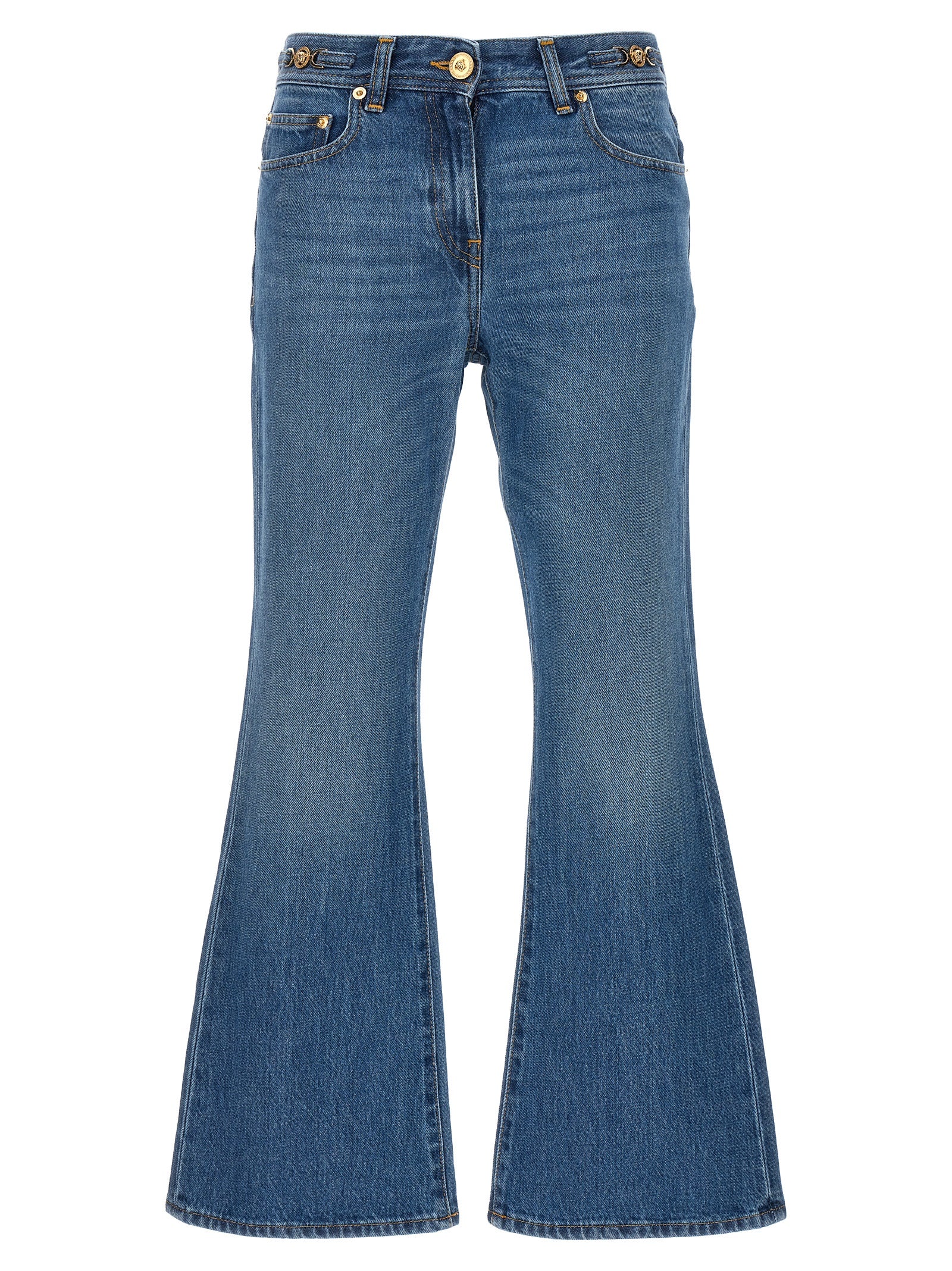 Flared Cotton Jeans — Blue