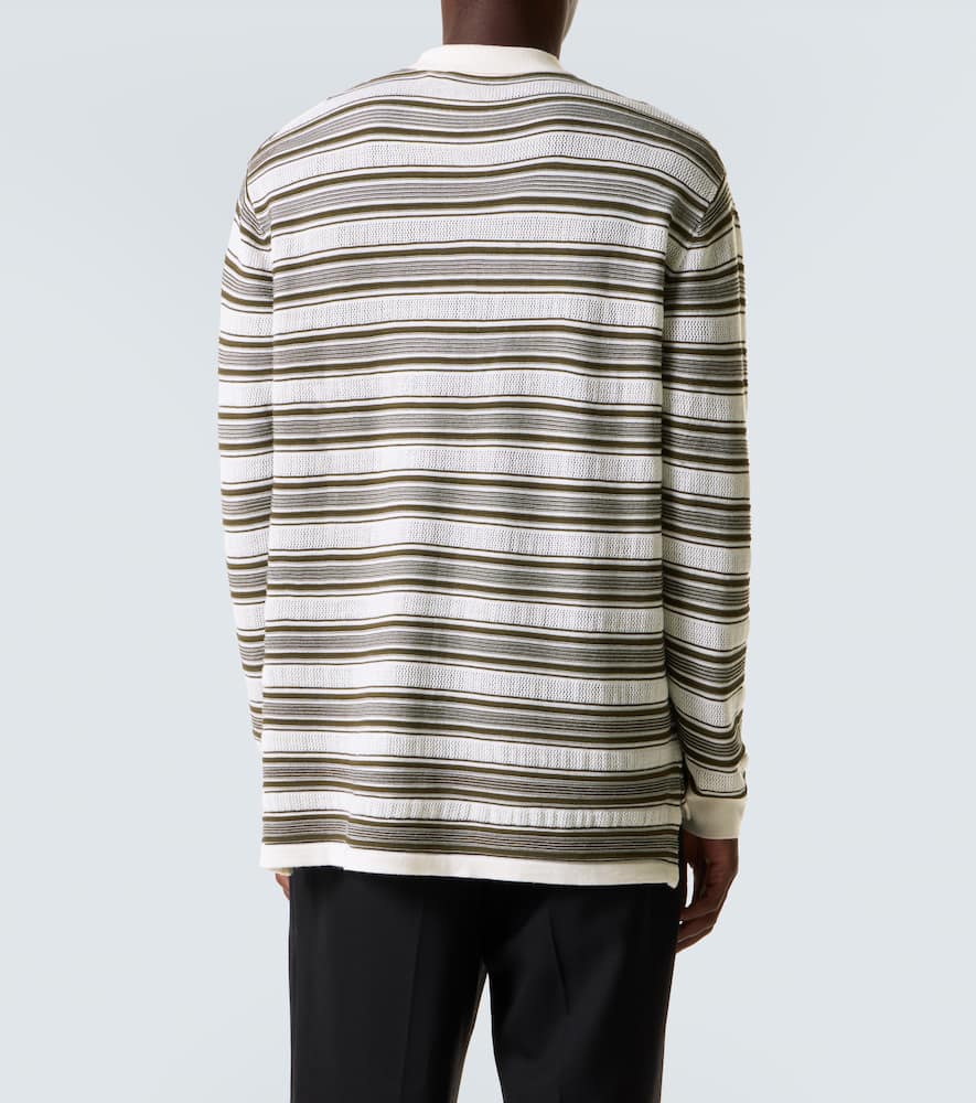 Samuel striped wool-blend polo sweater