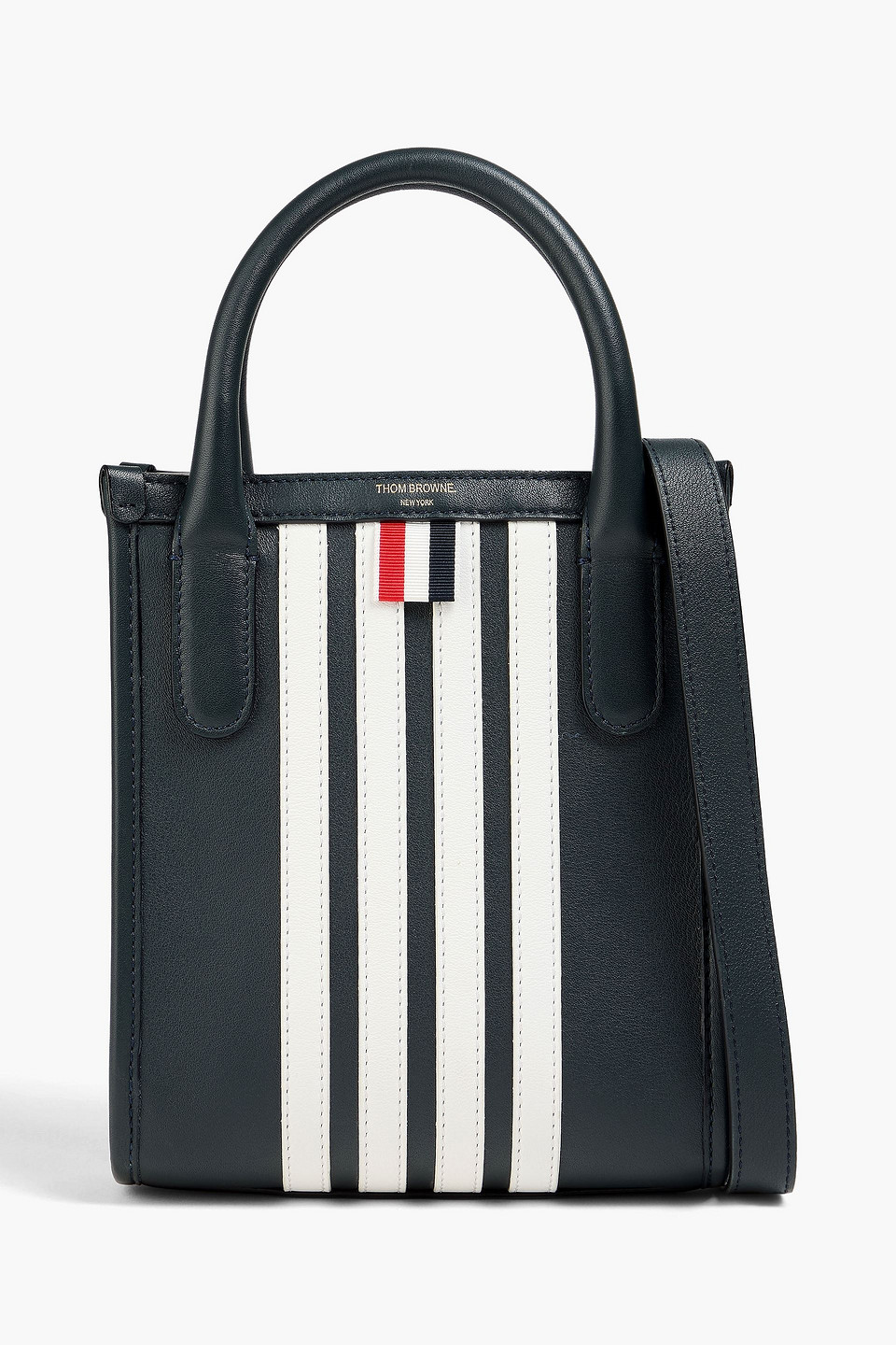 Striped leather tote - Blue - OneSize