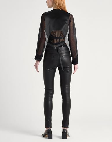 Helmut Lang Woman Tailored Vest Black Size 8 Wool, Polyester, Elastane
