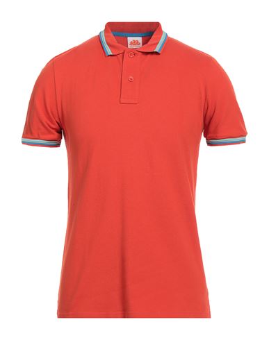 Sundek Man Polo shirt Red Size L Cotton, Elastane