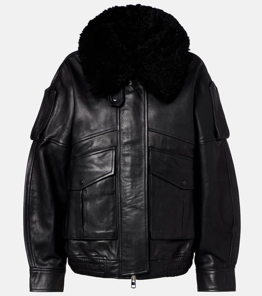 Avril oversized leather jacket
