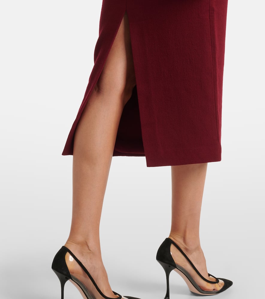 Roland Mouret Floral wool crêpe midi dress