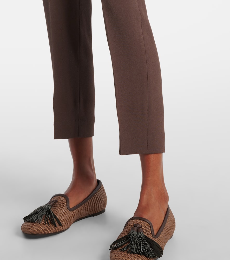 Cropped crêpe slim pants