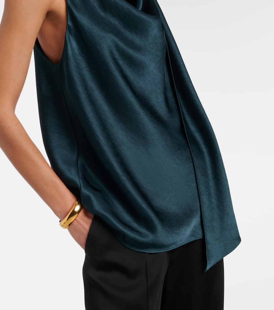 Scarf-detail satin top