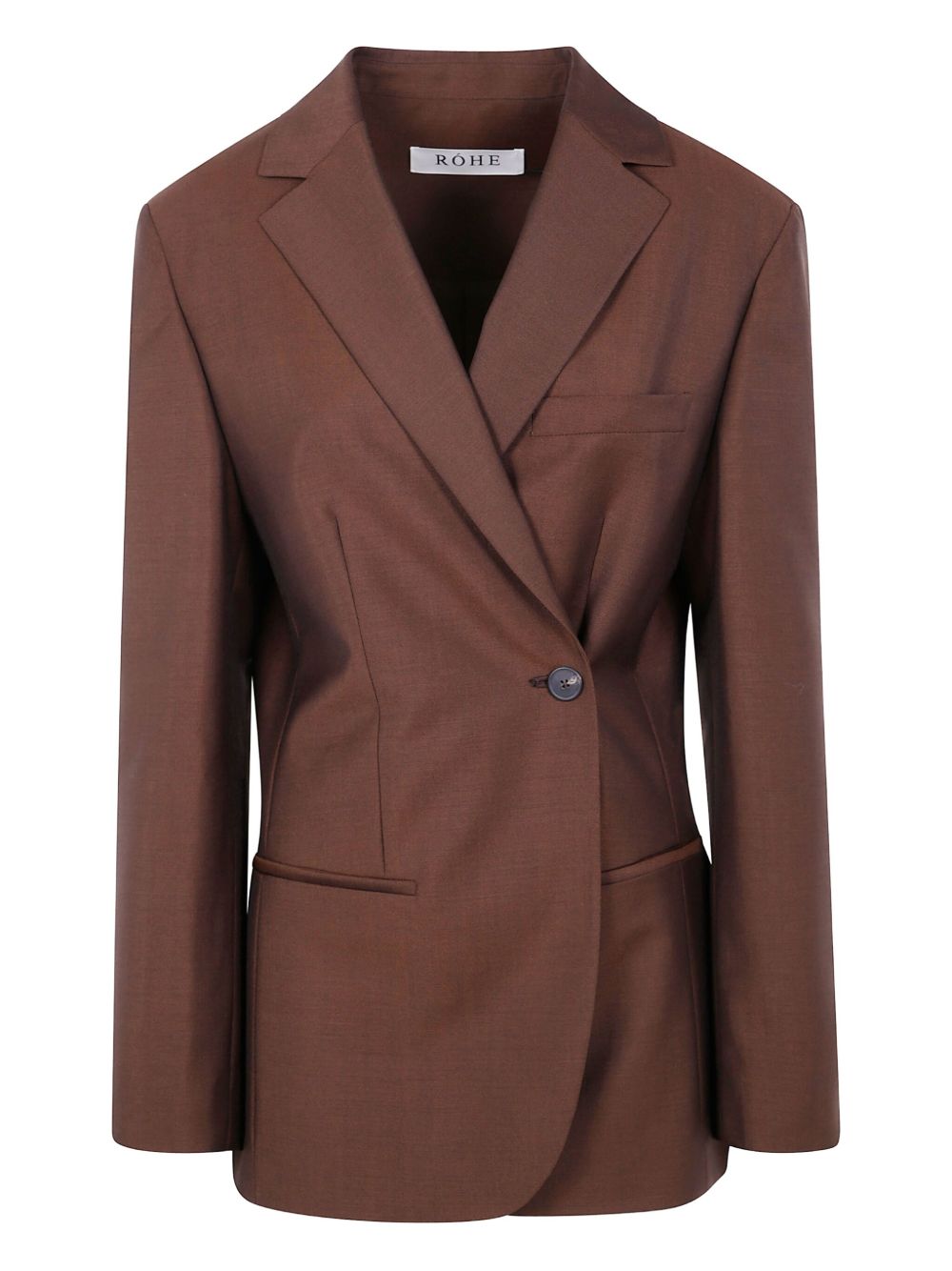 Dual Tone Piqué Overlap blazer - Brown