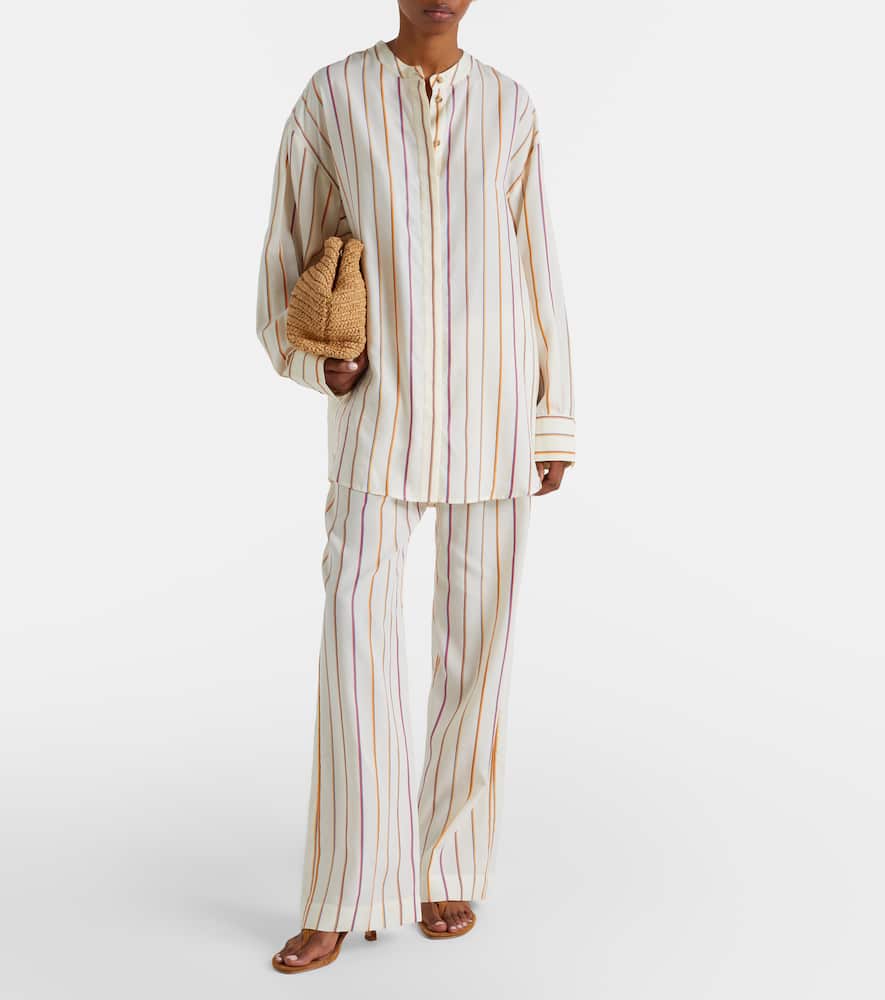 Aria striped straight pants