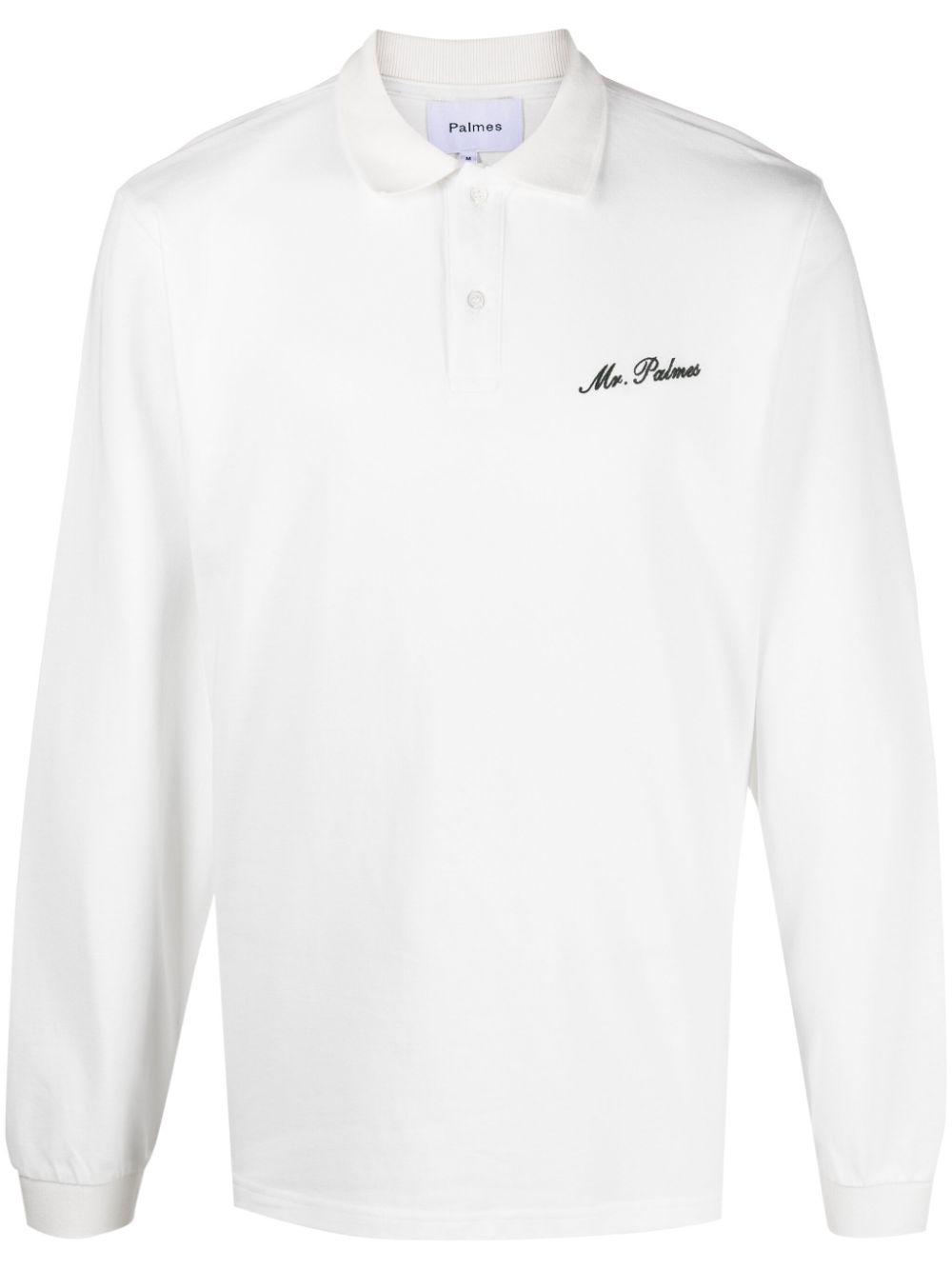 Mister LS logo-embroidered polo shirt - White