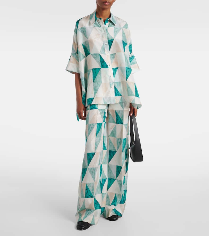 Thoresby printed silk wide-leg pants
