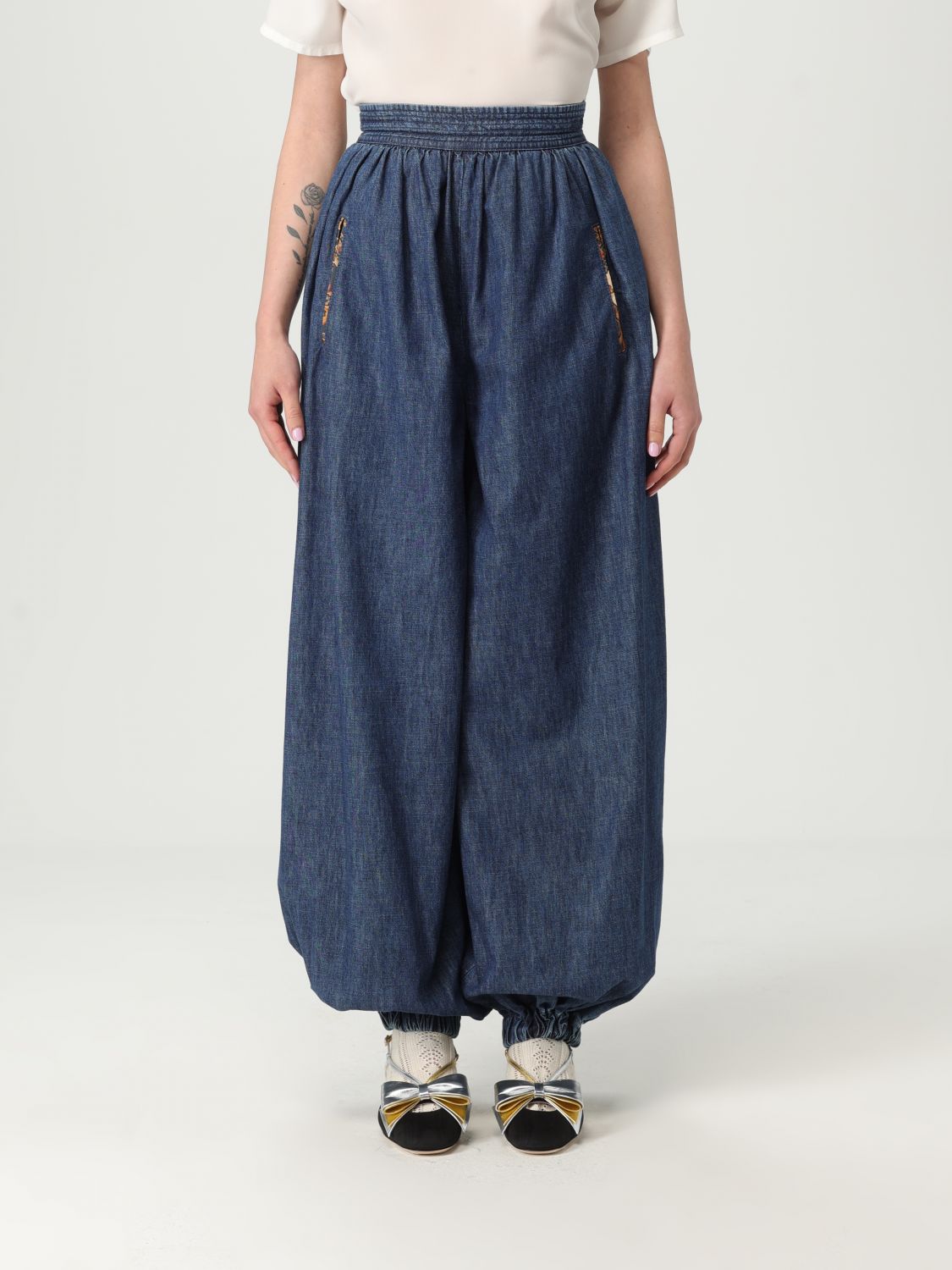 Pants VALENTINO Woman color Blue