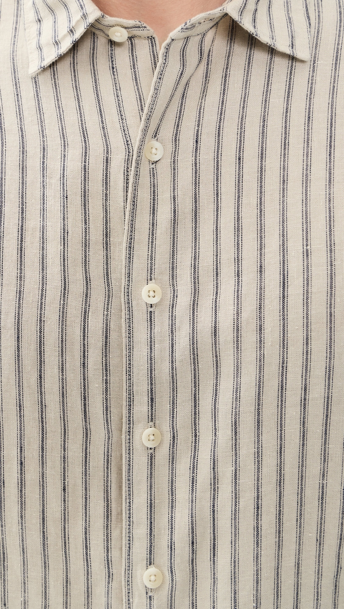Ballston Stripe Short Sleeve Hemp Shirt Parchment/Coastal Stripe