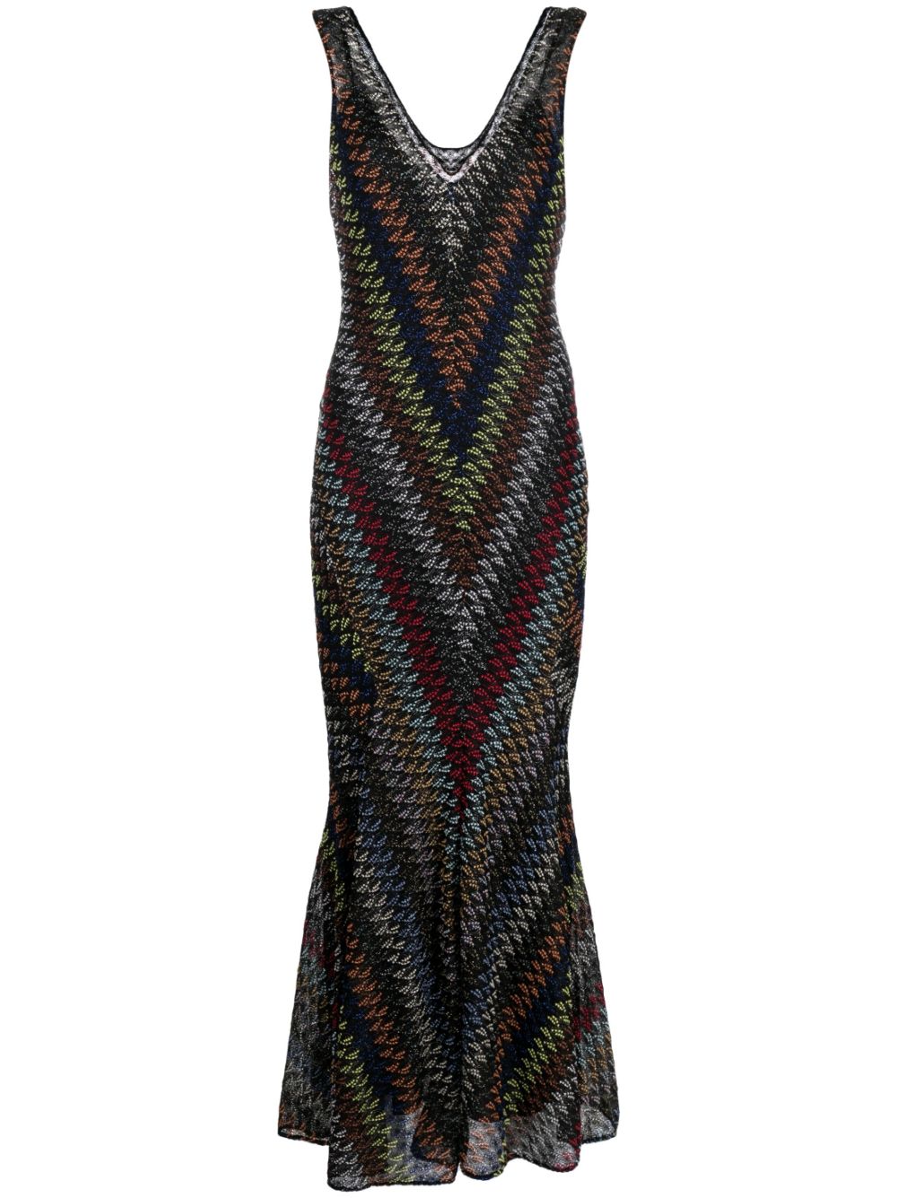 Zigzag crochet-knit maxi dress - Black