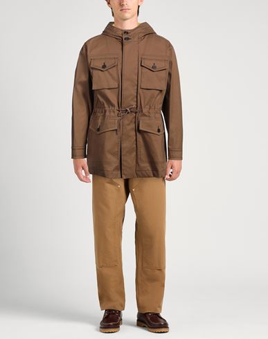 Tod's Man Overcoat & Trench Coat Camel Size 42 Cotton, Polyurethane, Cow leather
