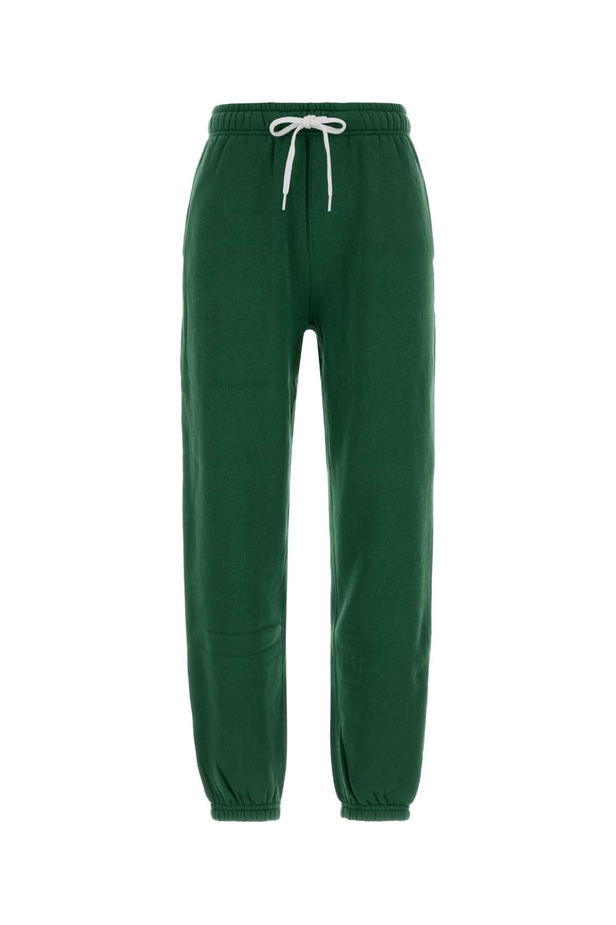 Cotton-Blend Knit Joggers — Green