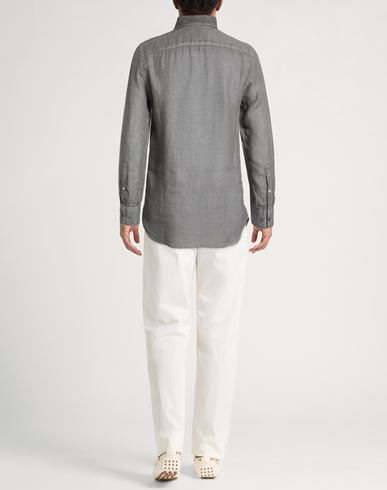 Man Shirt Charcoal Size S Linen