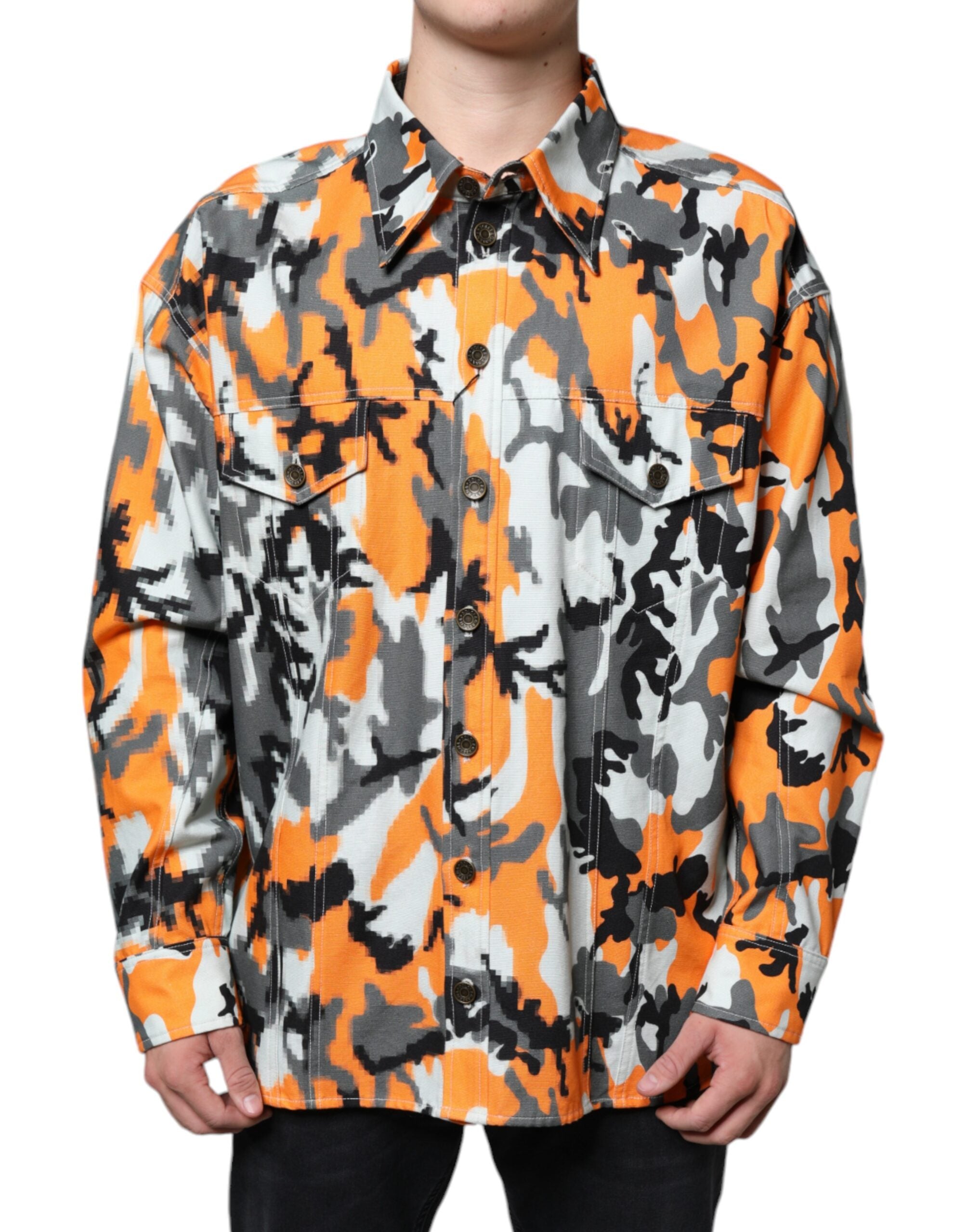 Camouflage Cotton Jacket — Orange