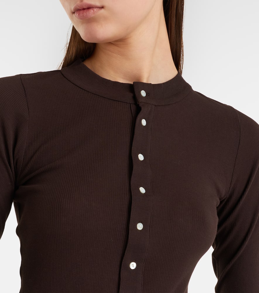 Cotton jersey Henley shirt
