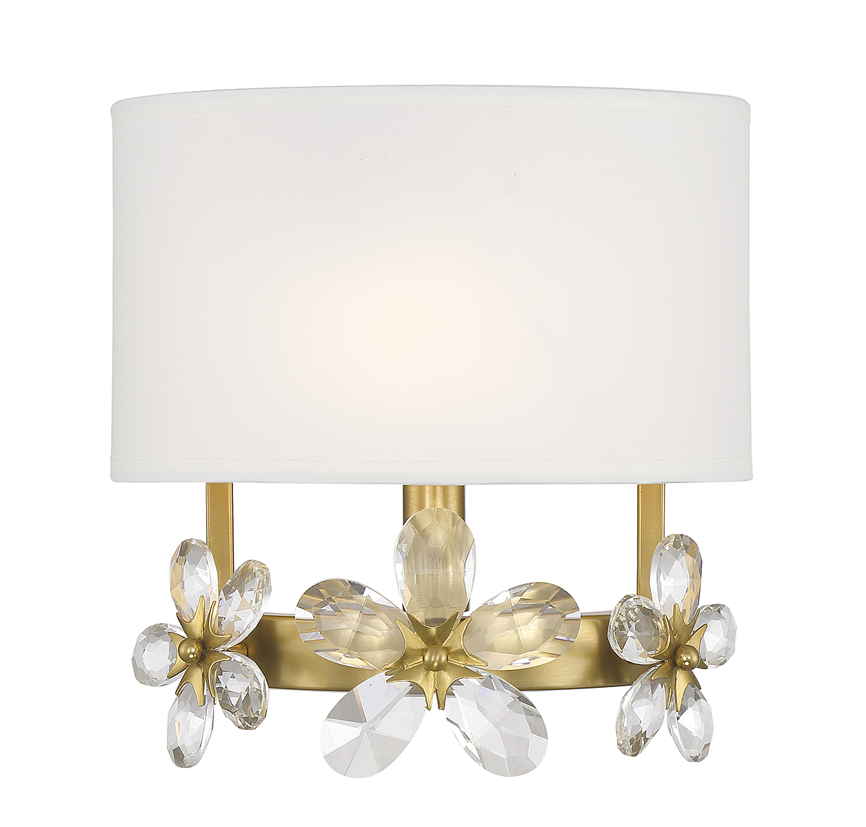 Warm Brass One Light Wall Sconce from the Dahlia Collection