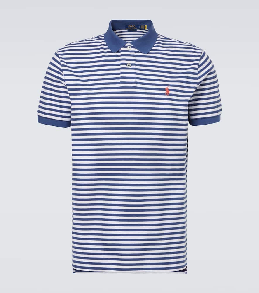 Striped cotton polo shirt