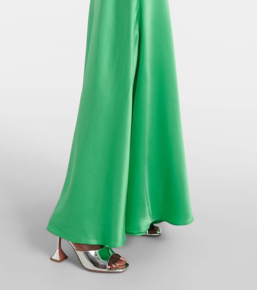 Rose halterneck silk gown