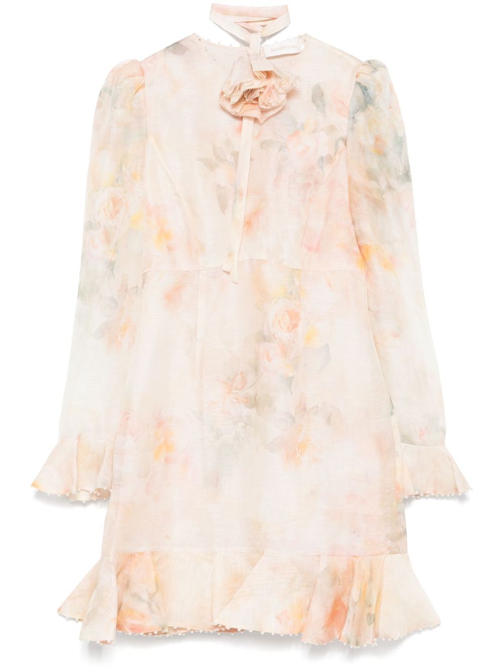 Crush Flower mini dress - Neutrals