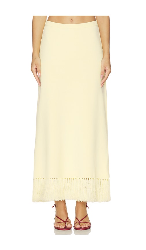 Clea Amelia Fringe Hem Skirt in Lemon. - XS also in S