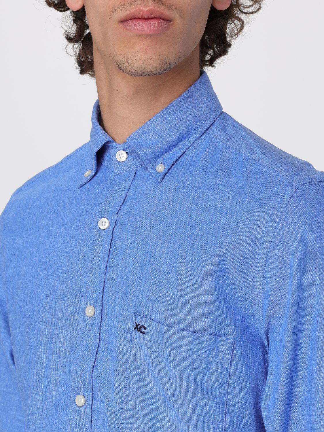 Shirt Men color Gnawed Blue