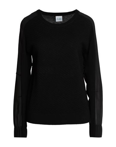 Z. o.e. Zone Of Embroidered Woman Sweater Black Size XS Viscose, Polyamide