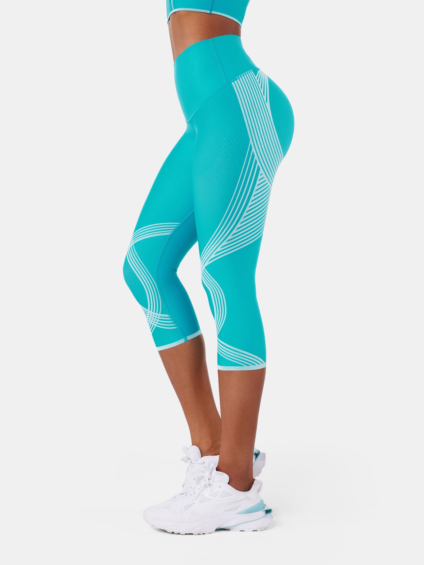 Body Sculpt Capri Leggings Reversible Wear - Hawaii Blue/Wave