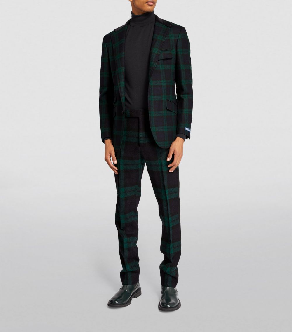 Wool Tartan Tailored Trousers