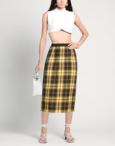 Pièce. Piece Of White Woman Midi skirt Yellow Size 4 Wool