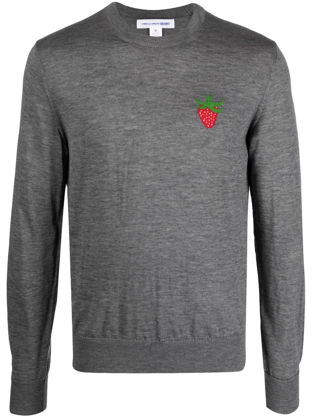 Strawberry-motif fine-knit jumper - Neutrals