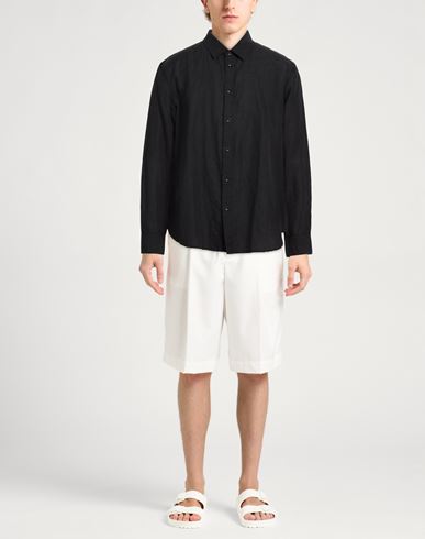 Man Shirt Black Size L Linen, Cotton