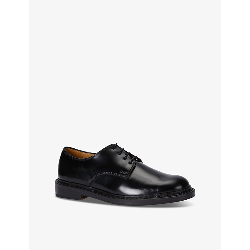 Mens Black Uniform Parade Leather Derby Shoes