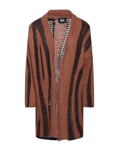 Alpha Studio Woman Cardigan Brown Size 8 Polyamide, Wool, Mohair wool, Merino Wool, Cotton