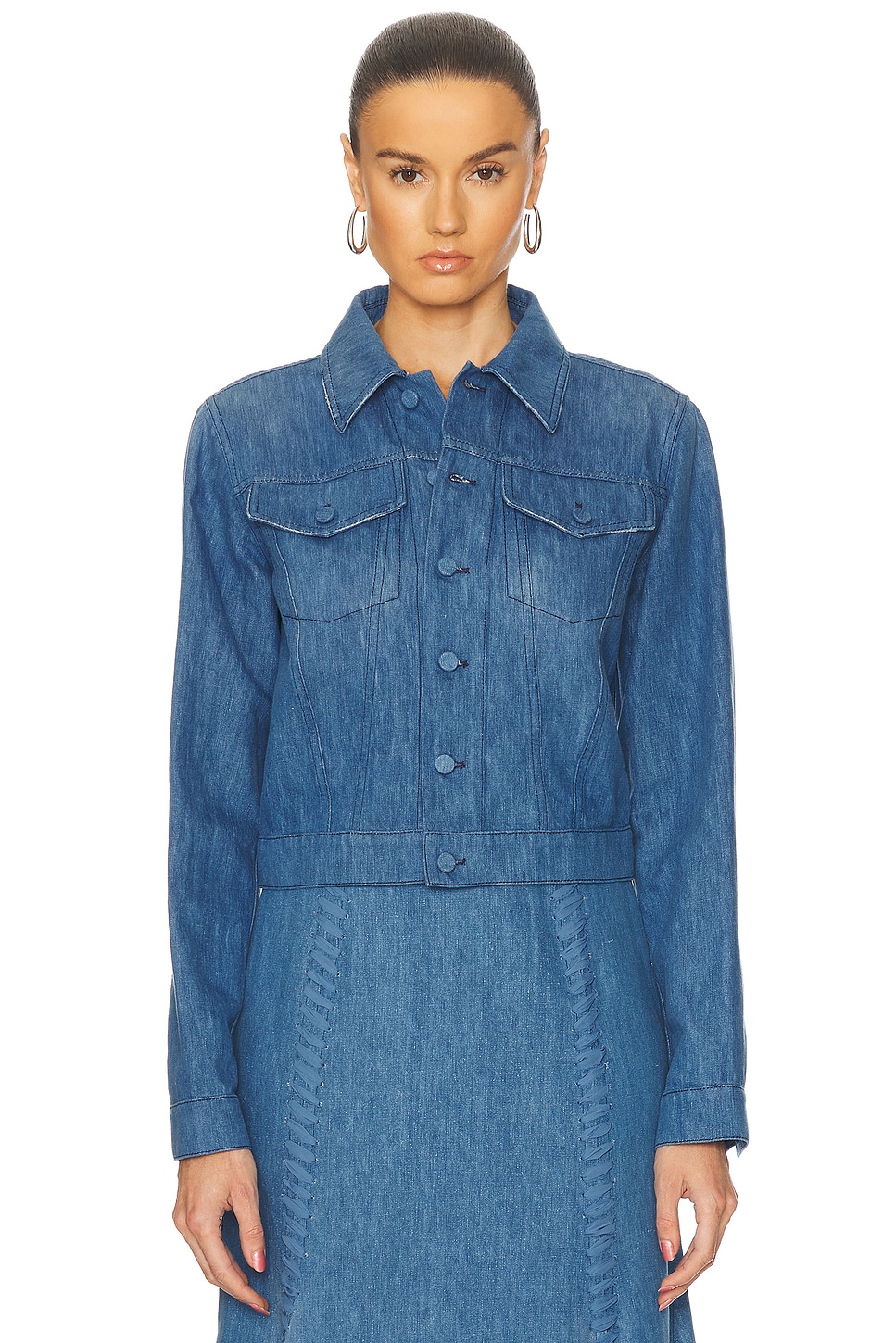 Gabriela Hearst Roland Jacket in Light Blue Denim - Blue.  42 also in 36