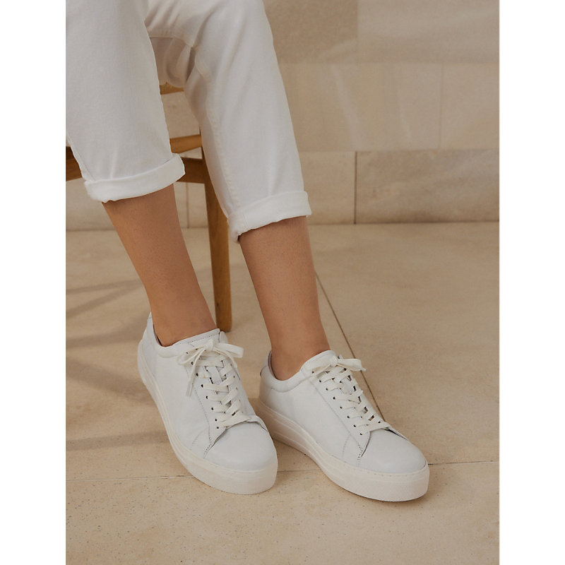 Womens Lace-up Leather Flatform Trainers
