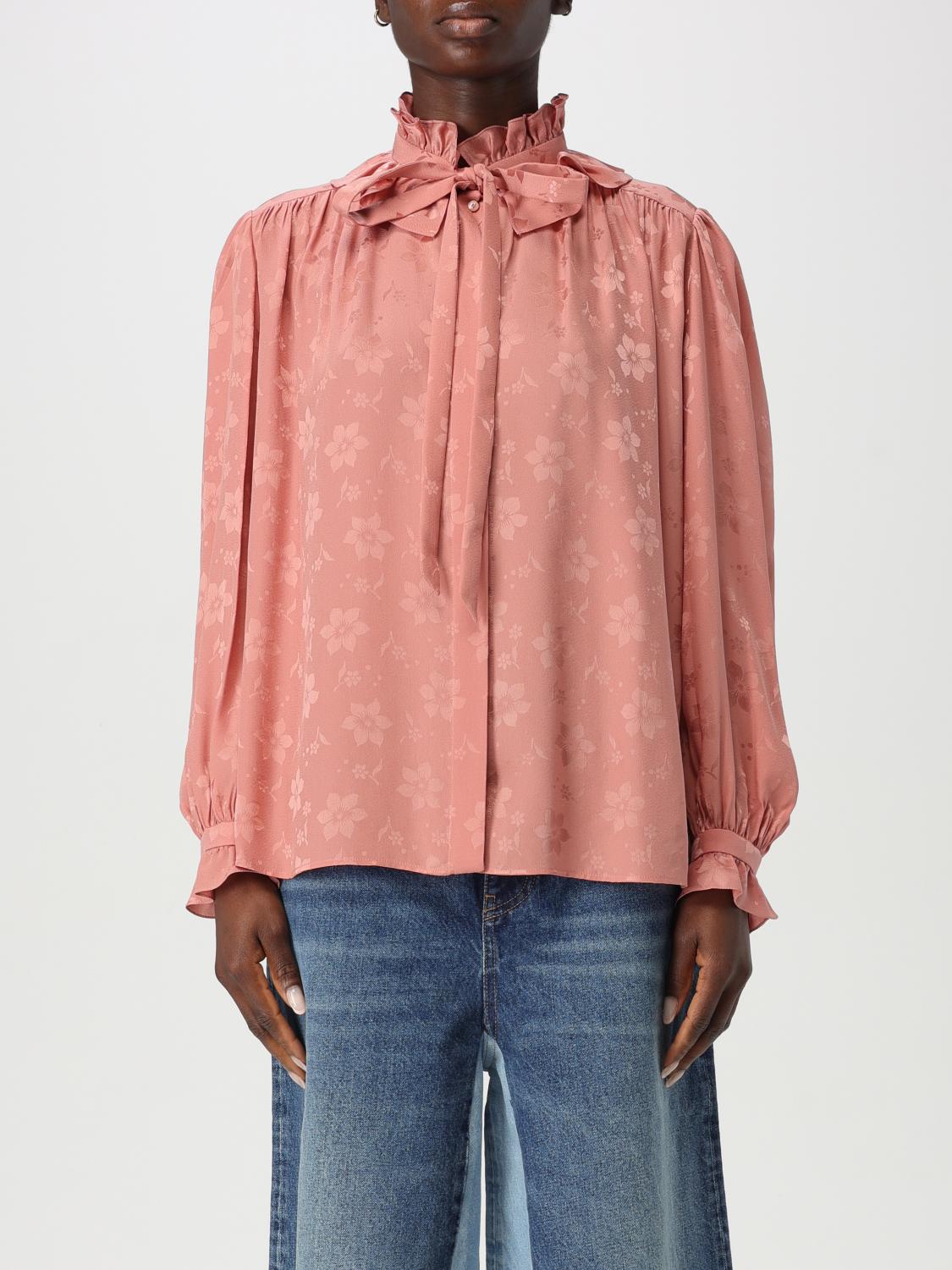Floral-jacquard shirt - Pink