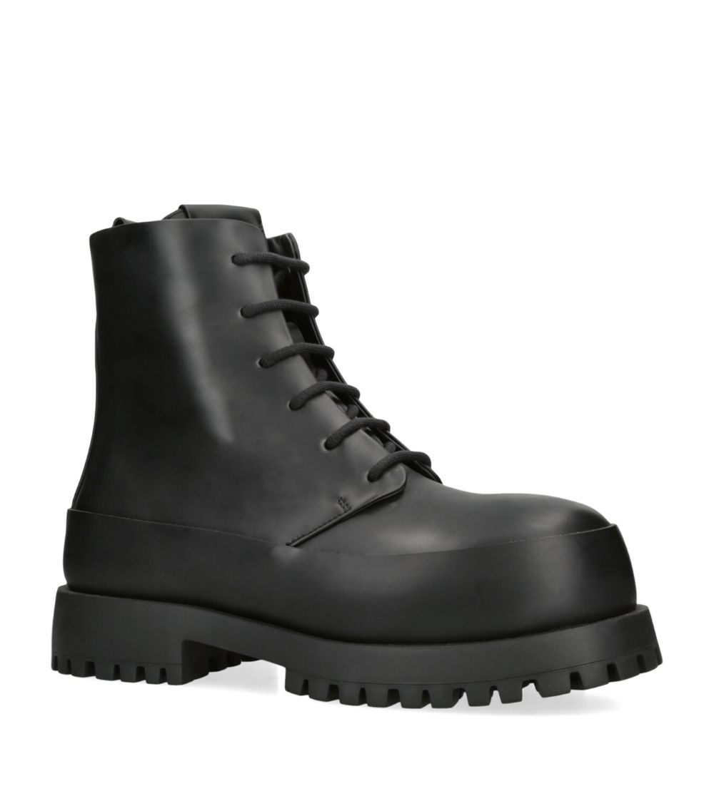 Leather Fede Lace-Up Boots