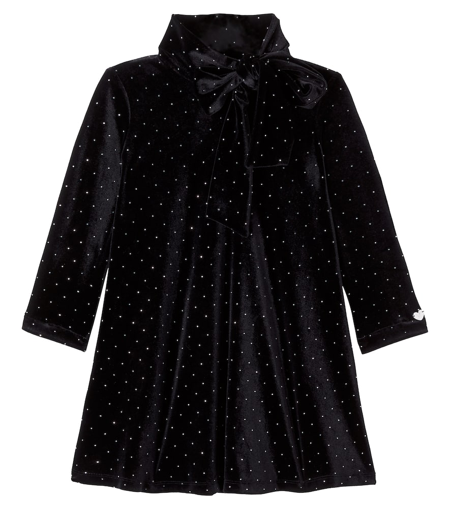 Tie-neck studded dress