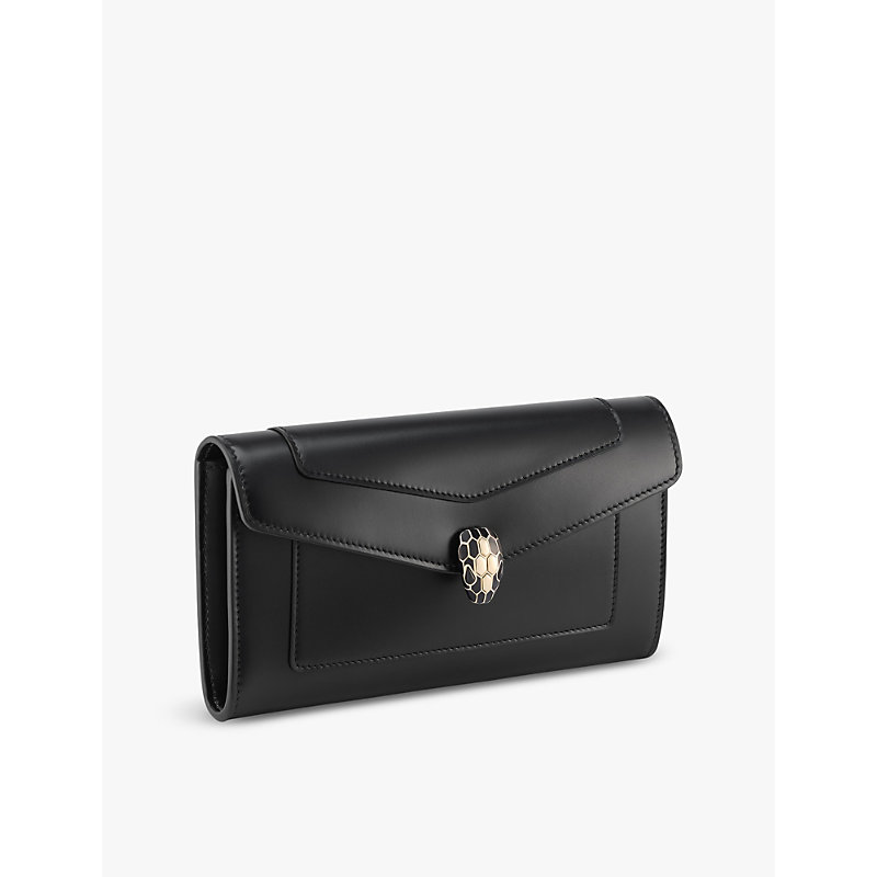 Womens Black Serpenti Forever Large Leather Wallet 1 Size