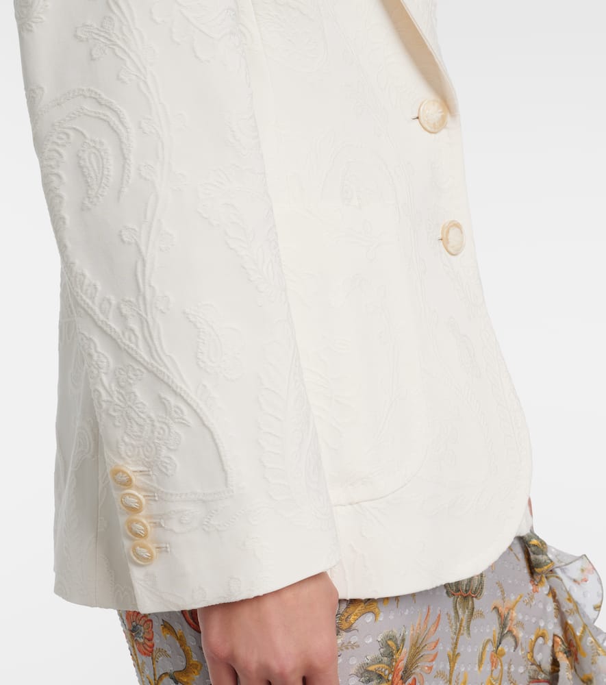 Embroidered cotton-blend blazer