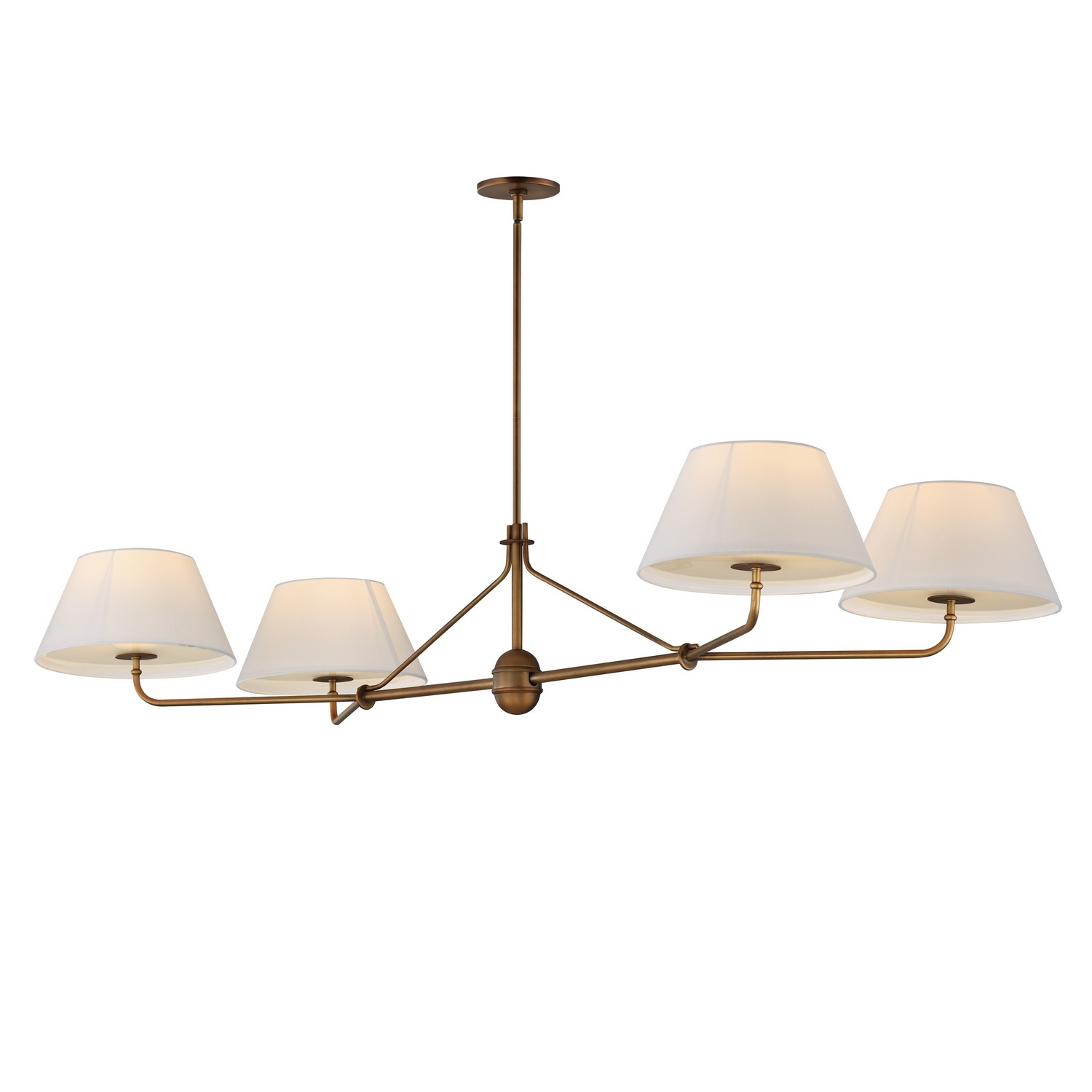 Weathered Brass Chandelier from the Dunbridge Collection